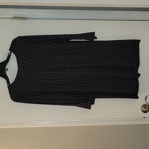 Old Navy Sheath Flutter Sleeve Dress, Size L, Black w/ White Polka Dots